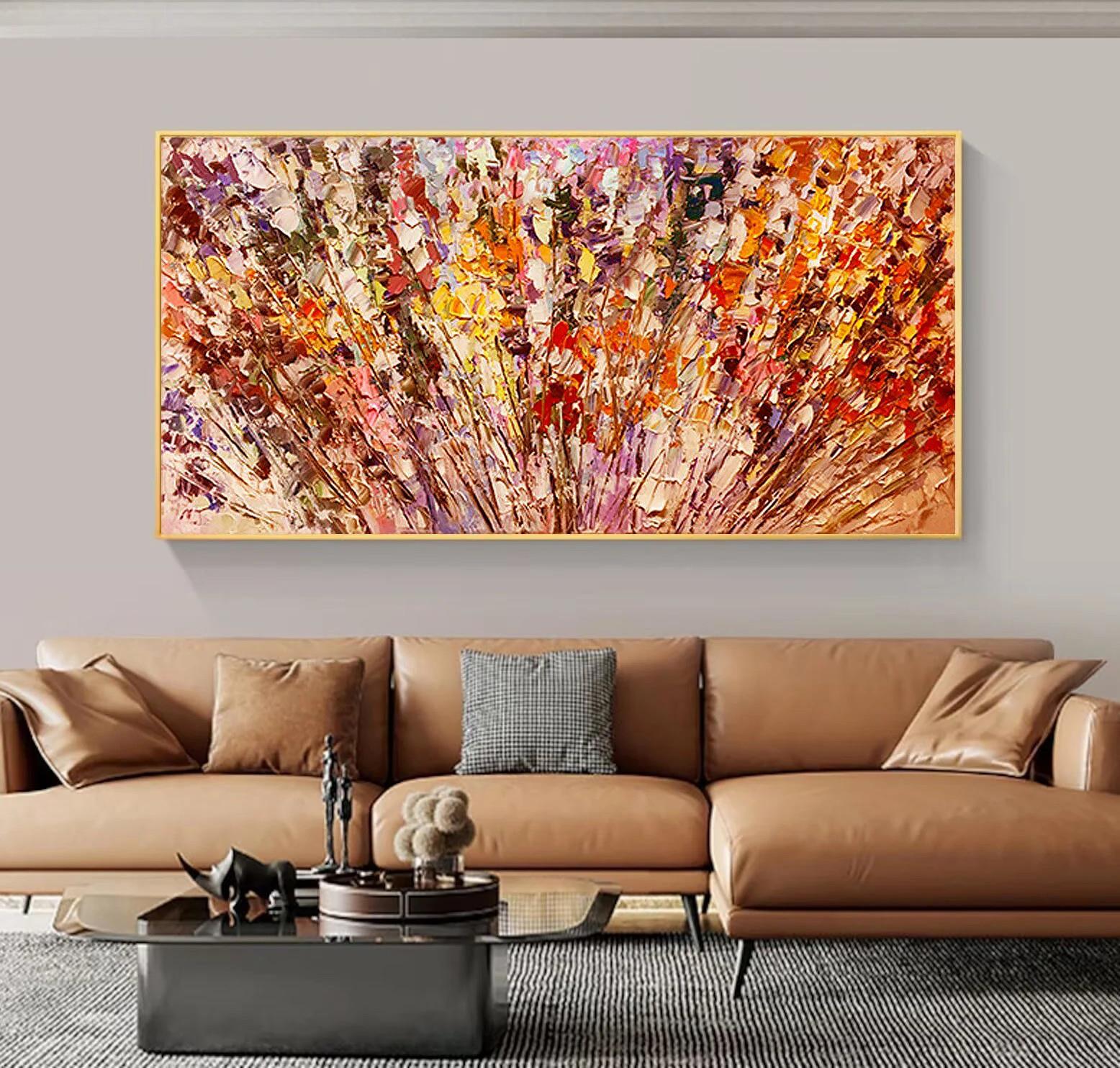 Colorful Boho by Palette Knife wall art texture Oil Paintings